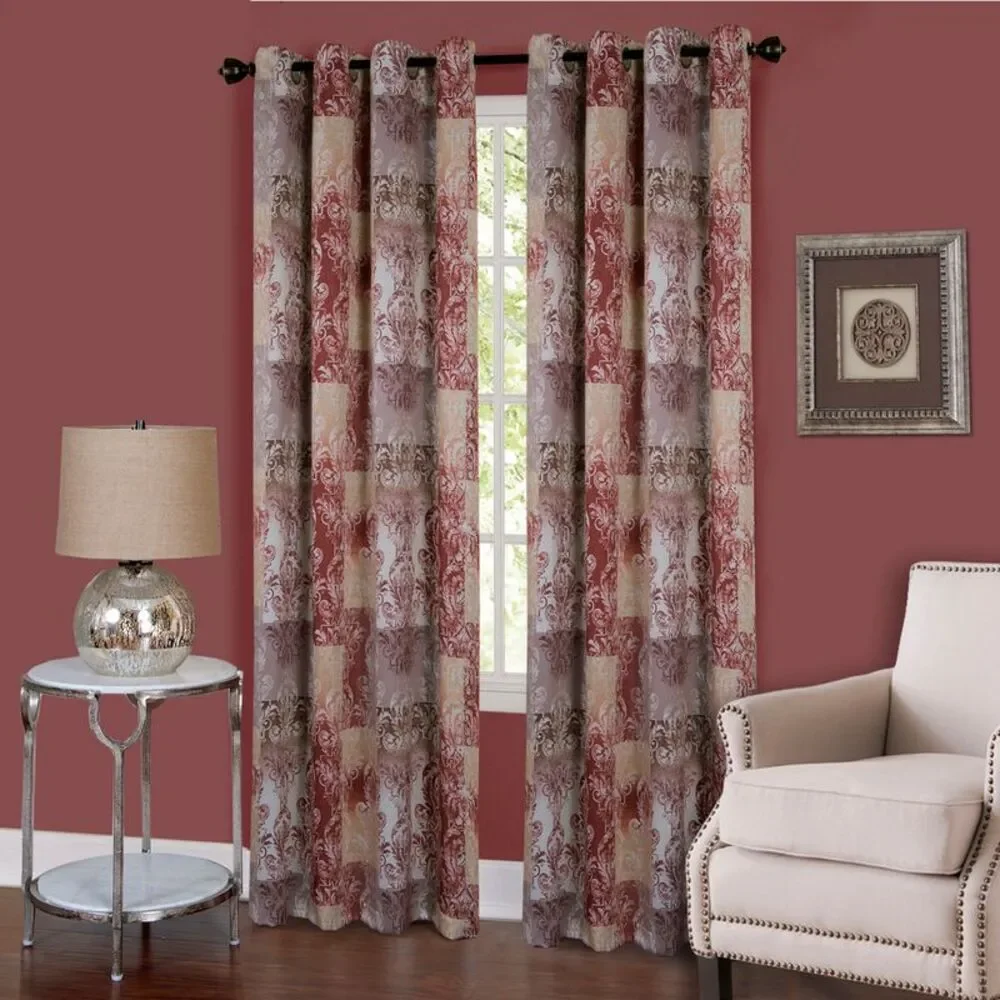 Woven Trends Vogue Vintage Style Room Darkening Curtains, Grommet Top Curtains